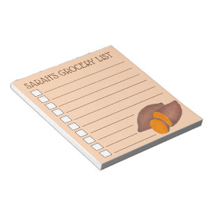 Gepersonaliseerde lijst van suikeraardappelen notitieblok
