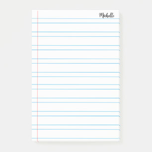 Gepersonaliseerde Lined School Notitieboek Papier Post-it® Notes