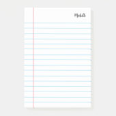 Gepersonaliseerde Lined School Notitieboek Papier Post-it® Notes (Voorkant)