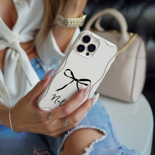Gepersonaliseerde Lintboog Modern Monochroom iPhone 15 Pro Case