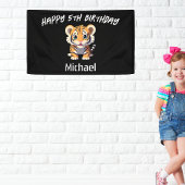 Gepersonaliseerde Little Tiger Cub Verjaardag Spandoek