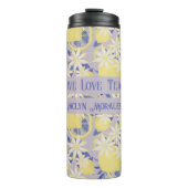 Gepersonaliseerde Live Love Teach Waterverf Lemon Thermosbeker (Voorkant)
