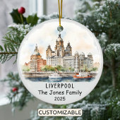 Gepersonaliseerde Liverpool Ornament, Engeland Keramisch Ornament