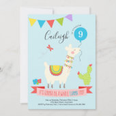 Gepersonaliseerde Llama Desert Thmed Birthday Part Kaart (Voorkant)