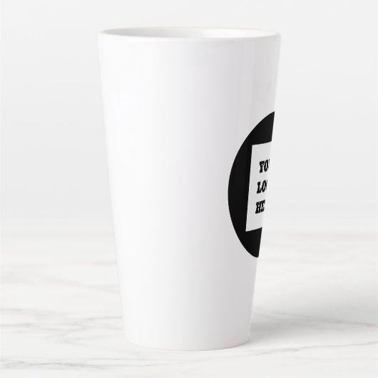 Gepersonaliseerde Logo Business Company Script Bee Latte Mok (Voorkant)