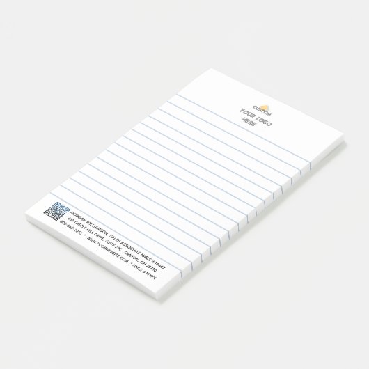 Gepersonaliseerde Logo- en QR-code Post-it® Notes (Schuin)
