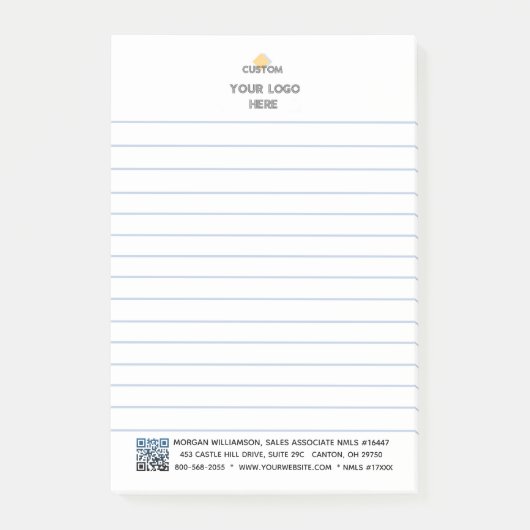 Gepersonaliseerde Logo- en QR-code Post-it® Notes (Voorkant)