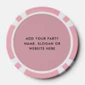 Gepersonaliseerde Logo en tekst Cool Dusty Pink Poker Chips (Achterkant)