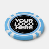 Gepersonaliseerde Logo en tekst Cool Light Blue Poker Chips (Enkel)