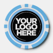 Gepersonaliseerde Logo en tekst Cool Light Blue Poker Chips (Voorkant)