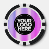 Gepersonaliseerde Logo en tekst Cool Paarse Poker Chips (Voorkant)