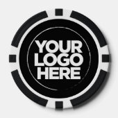 Gepersonaliseerde Logo en tekst Cool Zwart-wit Poker Chips (Voorkant)
