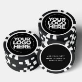 Gepersonaliseerde Logo en tekst Cool Zwart-wit Poker Chips (Opstapeling)
