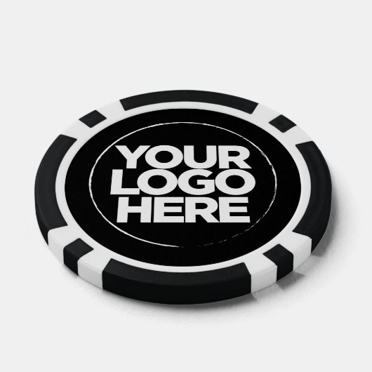 Gepersonaliseerde Logo en tekst Cool Zwart-wit Poker Chips (Enkel)