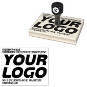 Gepersonaliseerde Logo en tekst groot retouradres Rubberstempel (Gestempeld)