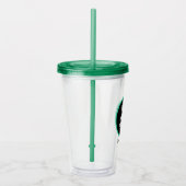 Gepersonaliseerde Logo Geen minimum met stro Acryl Drinkbeker (Rechts)