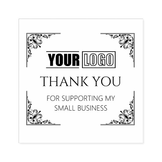 Gepersonaliseerde Logo grens Dank u Rubberstempel (Afrduk)