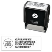 Gepersonaliseerde Logo, het Adres van de Terugkeer Zelfinktende Stempel (In situ)