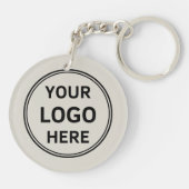 Gepersonaliseerde Logo Modern Neutral Business Sleutelhanger (Achterkant)