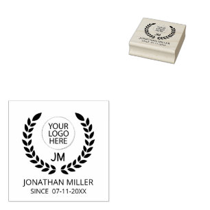 Gepersonaliseerde logo Monogram initialen Rubberstempel