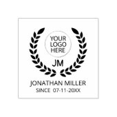 Gepersonaliseerde logo Monogram initialen Rubberstempel (Afrduk)