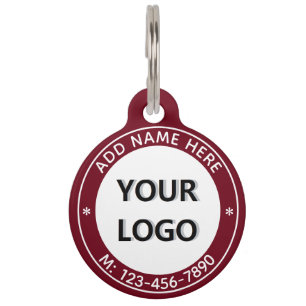 Gepersonaliseerde Logo of foto en tekst Pet ID Tag Huisdierpenning