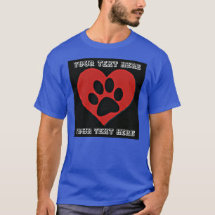 GEPERSONALISEERDE LOGO PAW PRINT HEART T-SHIRT