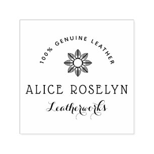 Gepersonaliseerde logo Script Leatherworks Busines Zelfinktende Stempel