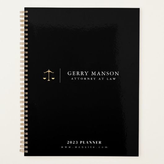 gepersonaliseerde logo zwarte business planner (Voorkant)