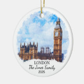 Gepersonaliseerde Londen Ornament, Engeland Keramisch Ornament (Links)