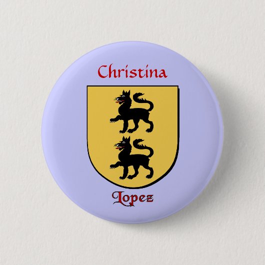 Gepersonaliseerde Lopez Historisch Schild Ronde Button 5,7 Cm (Voorkant)