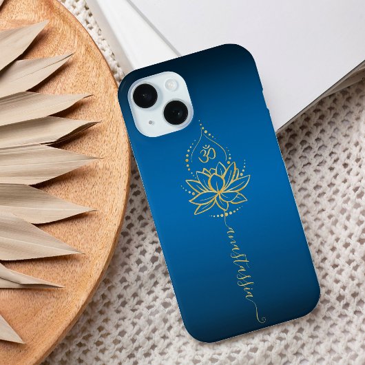 Gepersonaliseerde Lotus & OM – Custom Name Minimal Case-Mate iPhone Case