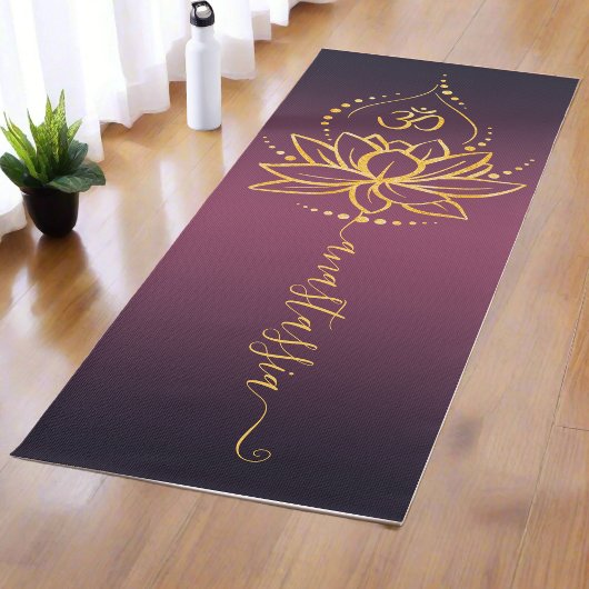 Gepersonaliseerde Lotus & OM – Custom Name Minimal Yogamat