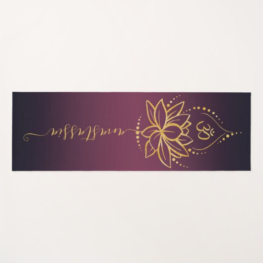 Gepersonaliseerde Lotus & OM – Custom Name Minimal Yogamat (Voorkant (horizontaal))