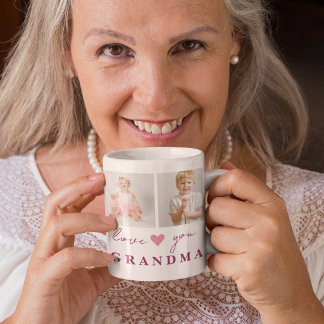 Gepersonaliseerde 'Love You Grandma' Coffee Mok