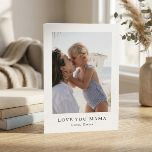Gepersonaliseerde Love You Mama Foto   Op Maat Feestdagenkaart