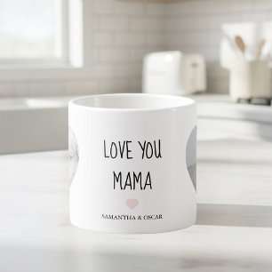 Gepersonaliseerde Love You Mama   Persoonlijk Foto Espresso Kop