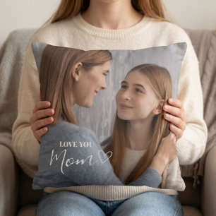 Gepersonaliseerde Love You Moeder Foto Kussen