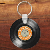 gepersonaliseerde LP vinylrecord met naam Sleutelhanger (Achterkant)