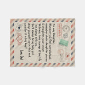 Gepersonaliseerde luchtpost brief aan mijn dochter fleece deken (Voorkant (Horizontaal))