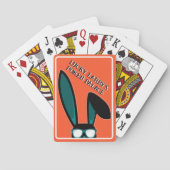 Gepersonaliseerde Lucky Black Rabbit in Zonnebril Pokerkaarten (Achterkant)