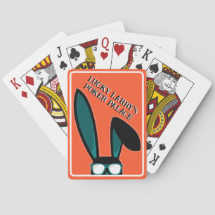 Gepersonaliseerde Lucky Black Rabbit in Zonnebril Pokerkaarten