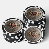 Gepersonaliseerde Lucky charme met hart Poker Chips (Opstapeling)