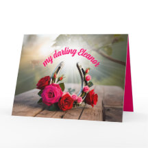 Gepersonaliseerde Lucky Hoefijzer en Rozen Liefde