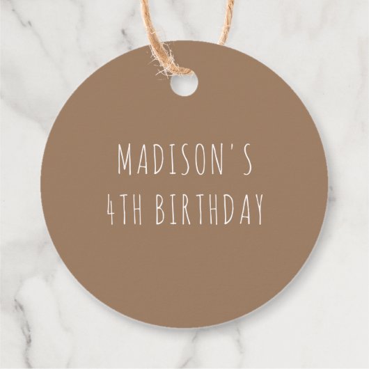 Gepersonaliseerde luiaard meisje verjaardag bedankjes labels (Achterkant)