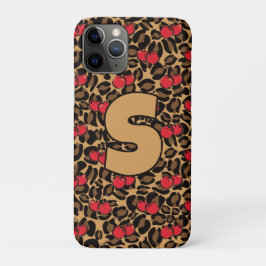 Gepersonaliseerde luipaardkersen iPhone 11 pro hoesje