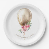 Gepersonaliseerde Luxe Beige Ballon Glitter Party Papieren Bordje (Voorkant)