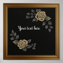 Gepersonaliseerde luxe muurkunst - Elegant gouden  Poster