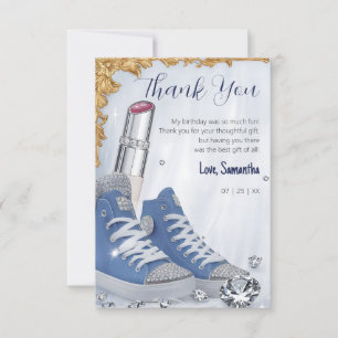 Gepersonaliseerde Luxe Verjaardag Sneaker Ball Par Bedankkaart