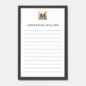 Gepersonaliseerde Luxury Monogram Lined Post-it® Notes (Voorkant)